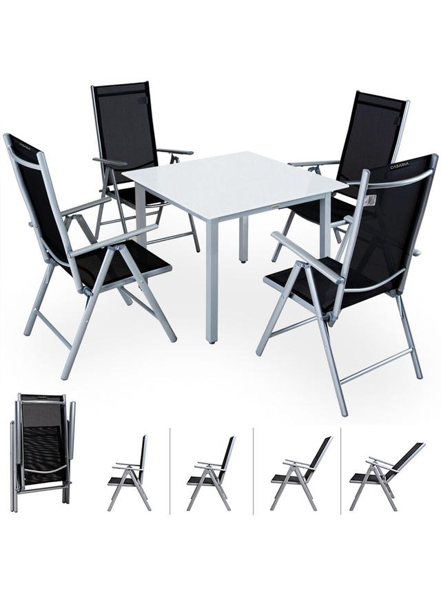 Produktbild von CASARIA® Gartentisch mit Stühlen "Bern" aus Aluminium, 5-teiliges-Set