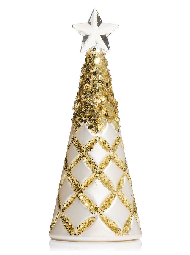 Produktbild von Deko Tannenbäume mit Pailletten & LED-Beleuchtung, 3er-Set