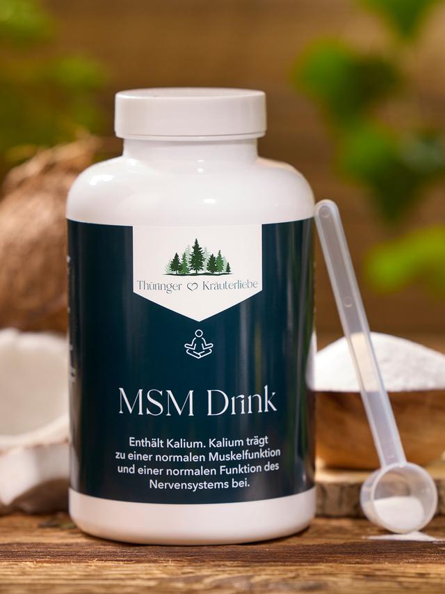 Produktbild von "MSM Drink" mit Kokosnusswasserpulver & Kalium, Pulver, 3-Monatsvorrat