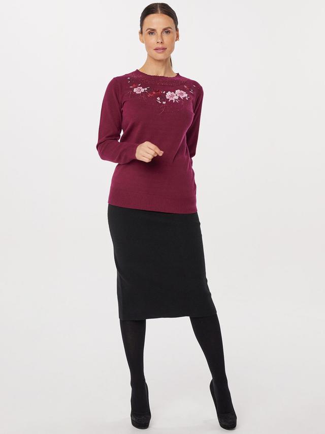 Produktbild von Pullover bestickt mit Perlendeko