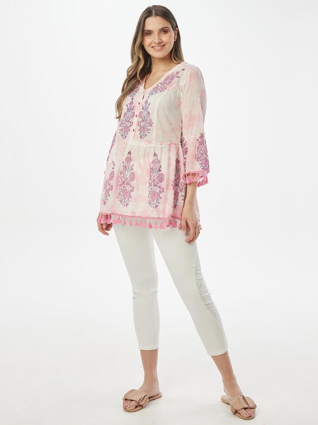 Produktbild von Tunika mit Batik Rosen Druck