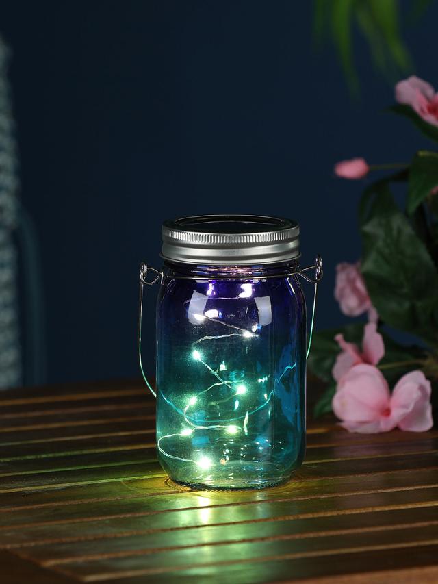 Produktbild von Maritimes Solarglas mit LED Lichterkette, 3er-Set