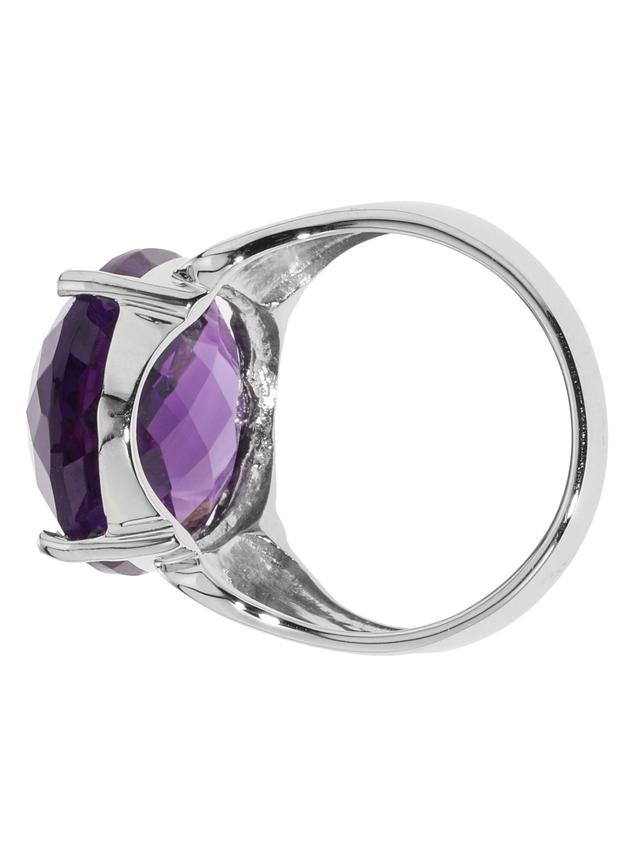 Produktbild von Solitär-Ring, Sambia-Amethyst, Silber 925 rhodiniert
