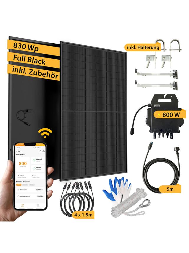 Produktbild von All-In-One Balkonkraftwerk Set, inkl. Speicher, 830 W/800 W