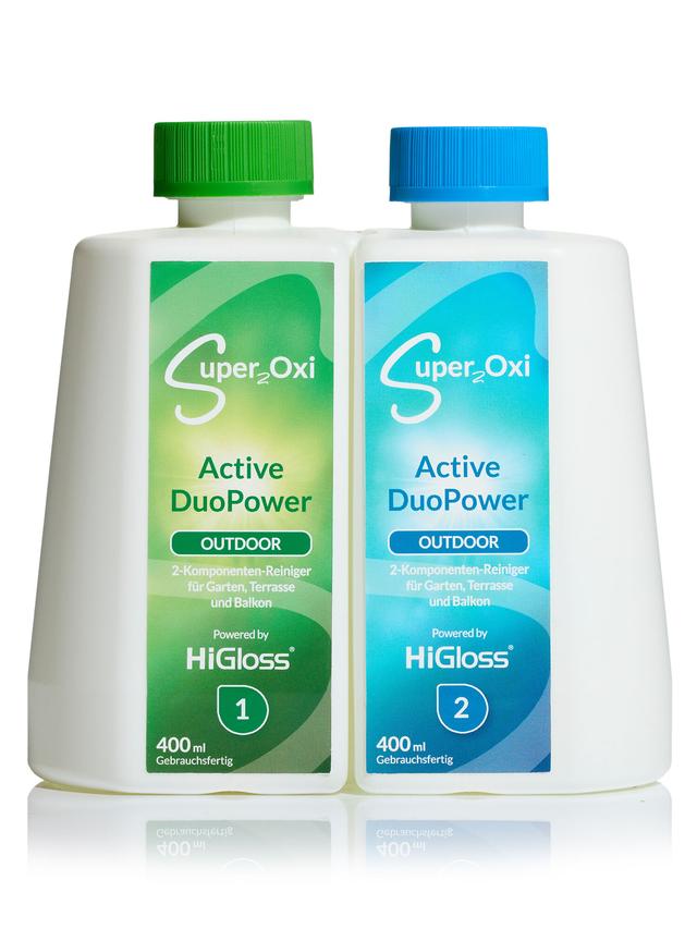 Produktbild von Reinigungsmittel "Super2Oxi Active DuoPower" für den Außenbereich, 2x 400 ml