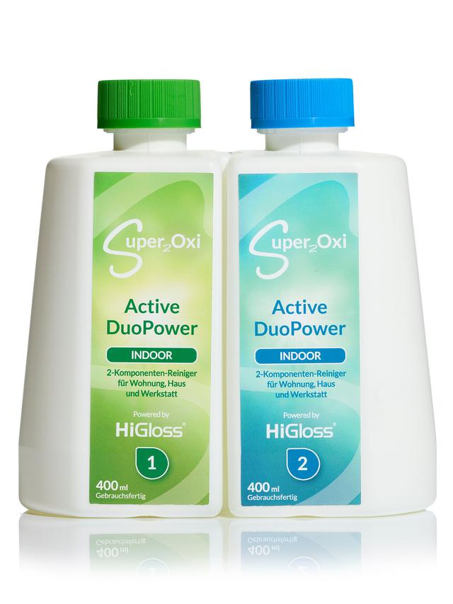 Produktbild von Reinigungsmittel "Super2Oxi Active DuoPower" für den Innenbereich, 2x 400 ml