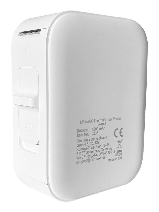 Produktbild von LifenaXX Thermo-Etikettendrucker "LX-048" ohne Tinte, Kartuschen oder Farbbänder