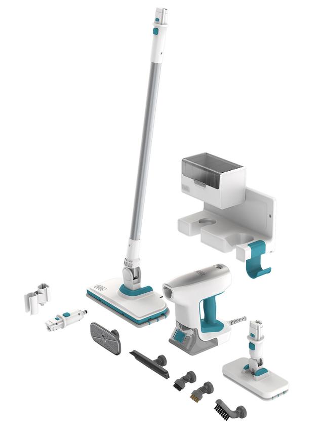 Produktbild von Dampfreiniger "Steam System" mit Bodenverlängerung inkl. Zubehör, 10-teilig