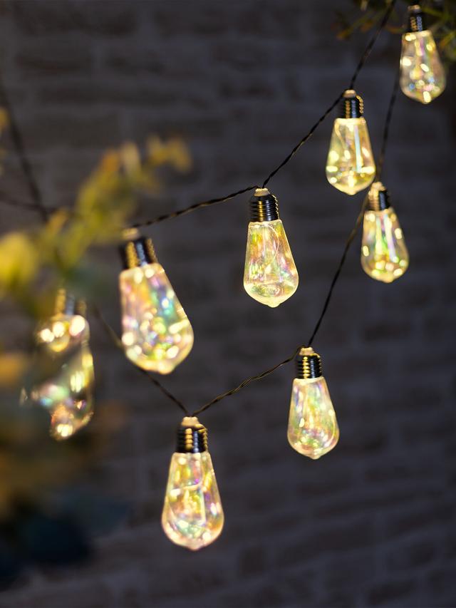 Produktbild von Solar Lichterkette in Glühbirnenform für Garten Balkon und Terrasse, 50 LEDs