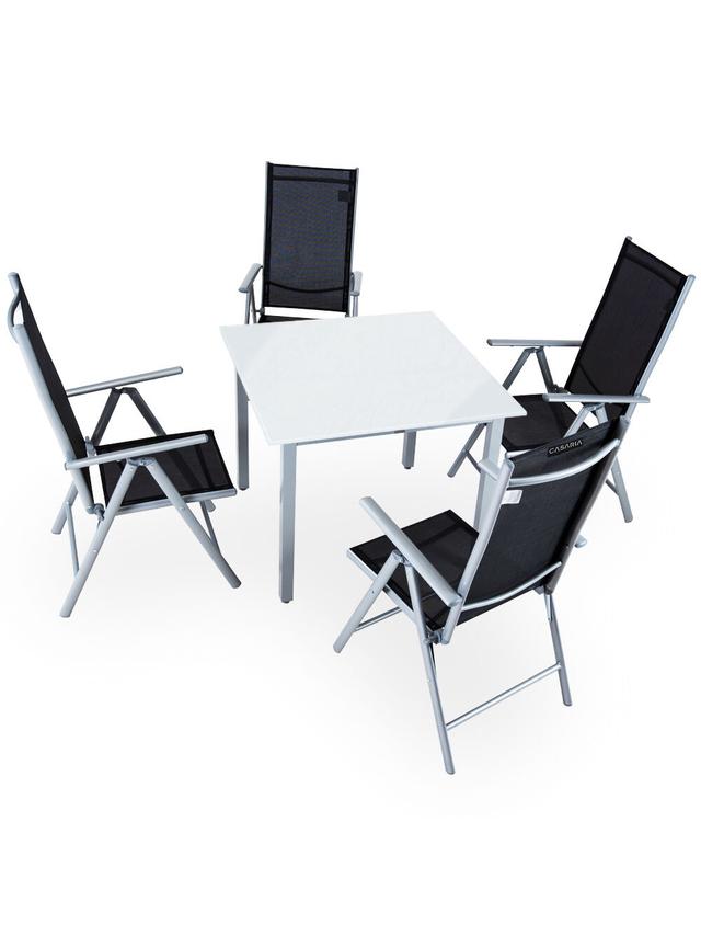 Produktbild von CASARIA® Gartentisch mit Stühlen "Bern" aus Aluminium, 5-teiliges-Set