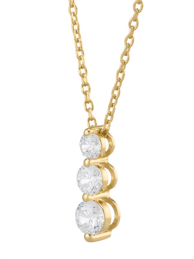 Produktbild von Halskette mit Diamant-Anhänger, Rund, LG, Silber 925