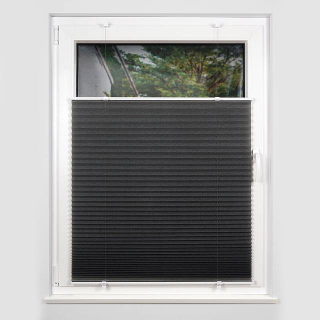 Produktbild von Plissee "Promo" Crush-Optik, ohne Bohren mit Klemmträger, blickdicht & lichtdurchlässig, 100 x 130 cm