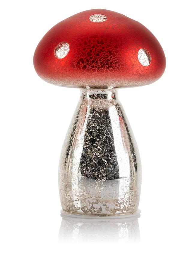 Produktbild von LED Dekoleuchte "Fliegenpilz" mit 120 h Leuchtdauer, 11 x 18 cm, 2er-Set