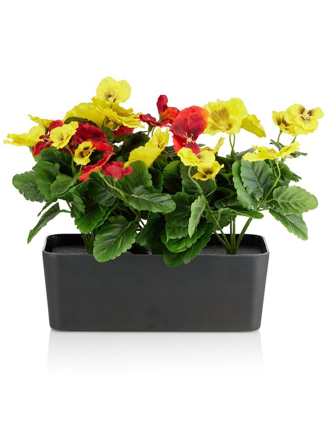 Produktbild von Kunstblumen Stiefmütterchen im Kasten, 28 cm