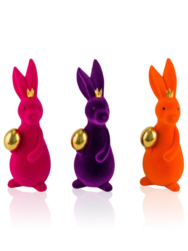 Produktbild von Osterhasen Figuren mit Ei, 3er-Set