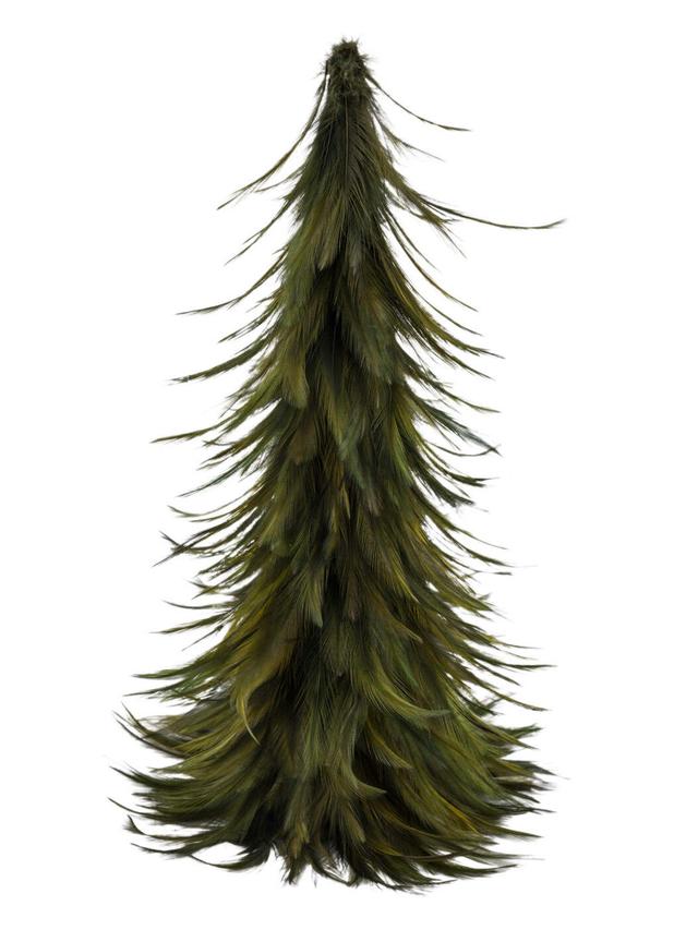 Produktbild von Weihnachtsdeko Tannenbaum aus Federn, Grün oder Weiß, 31 cm