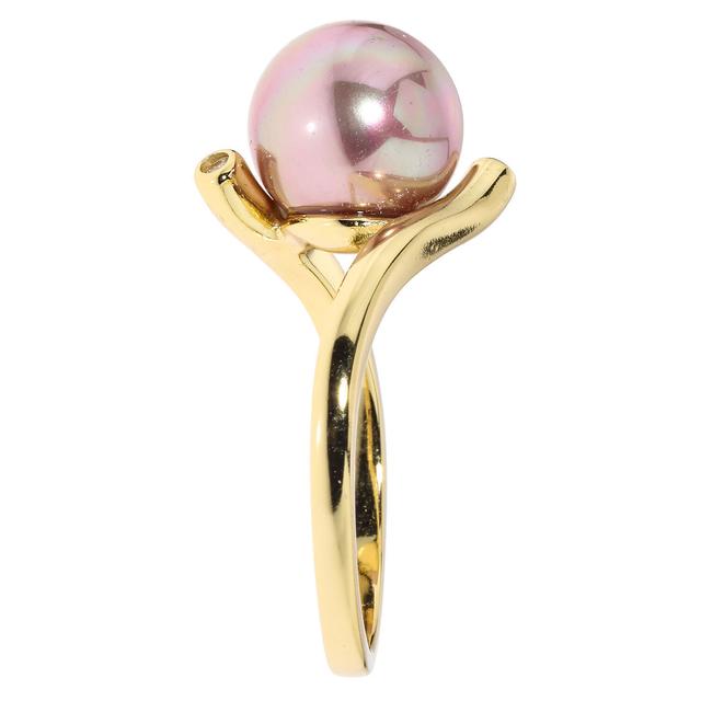 Produktbild von Croisé-Ring "Scala No. 4", Muschelkernperle, Zirkonia, vergoldet