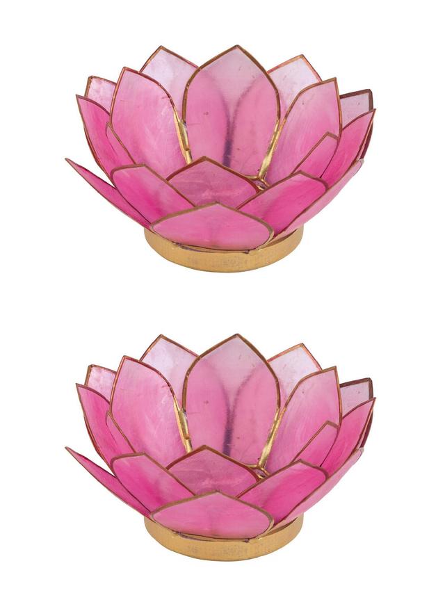 Produktbild von Teelichthalter als Lotusblüte, Rosa oder Blau, 2er-Set