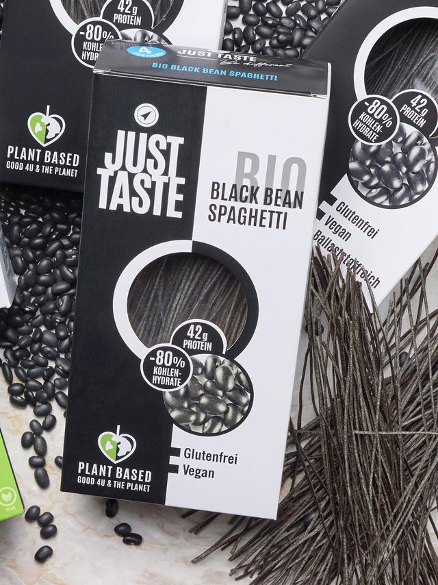 Produktbild von JUST TASTE Spaghetti "Bio Black Bean" vegan & glutenfrei, 250 g