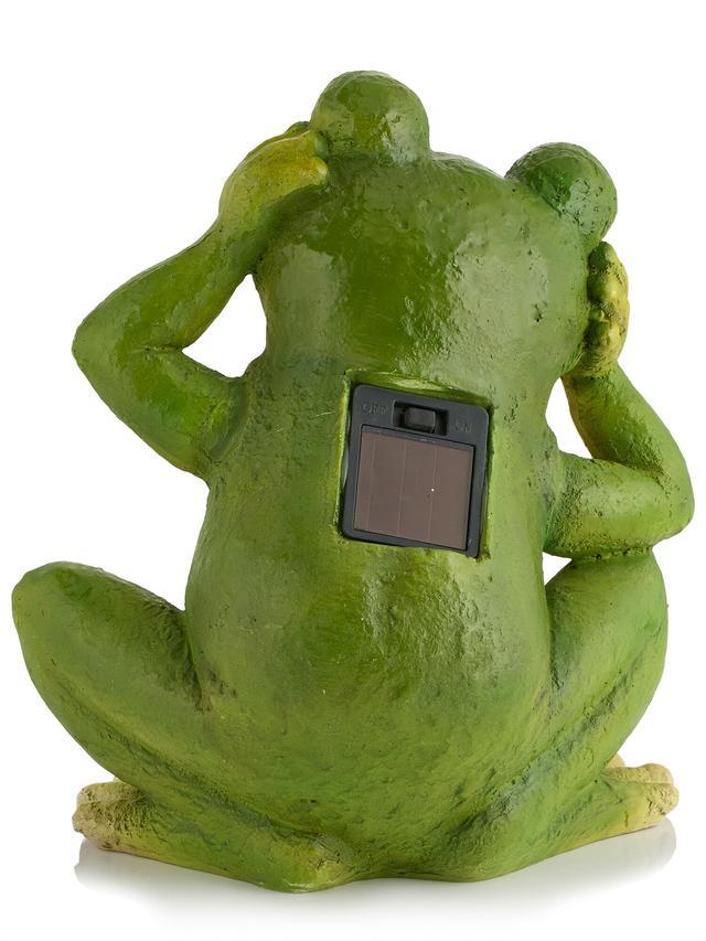 Produktbild von LED Solar Gartendeko „Cado“ Frosch mit 2 Micro-LEDs