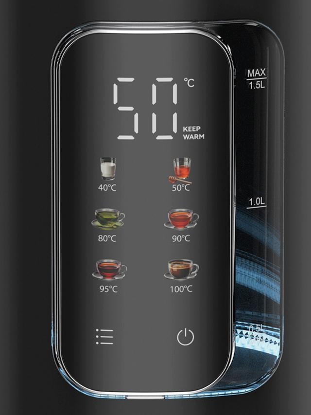 Produktbild von Jocca Glas Wasserkocher "Easy Touch" mit Touchscreen, Temperaturwahl, Warmhaltefunktion, LED Licht, 1,5 l