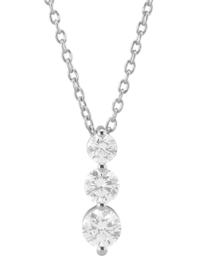 Produktbild von Halskette mit Diamant-Anhänger, Rund, LG, Silber 925