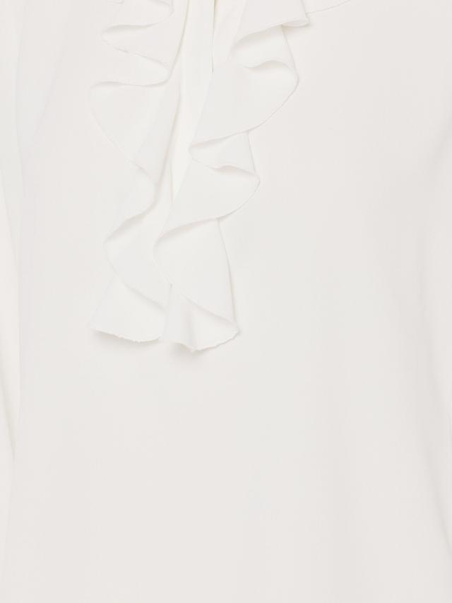 Produktbild von Rüschenbluse "Vogue" mit gesmokten Ärmel und Seitenschlitze am Saum