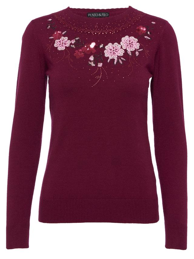 Produktbild von Pullover bestickt mit Perlendeko