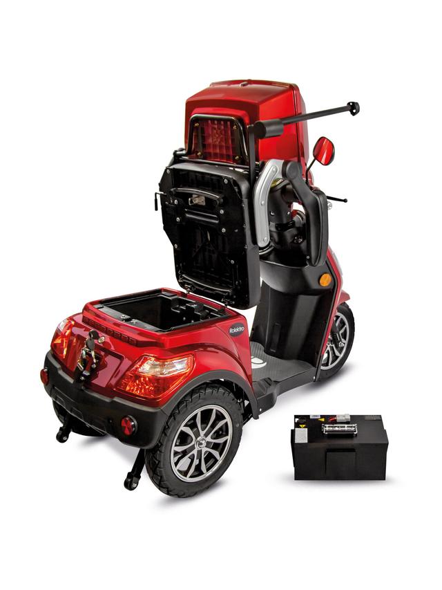 Produktbild von E-Trike "15 Crossover" Lithium Akku, mit Koffer & Straßenzulassung, 95 km Reichweite, bis zu 15 km/h, 1000 W