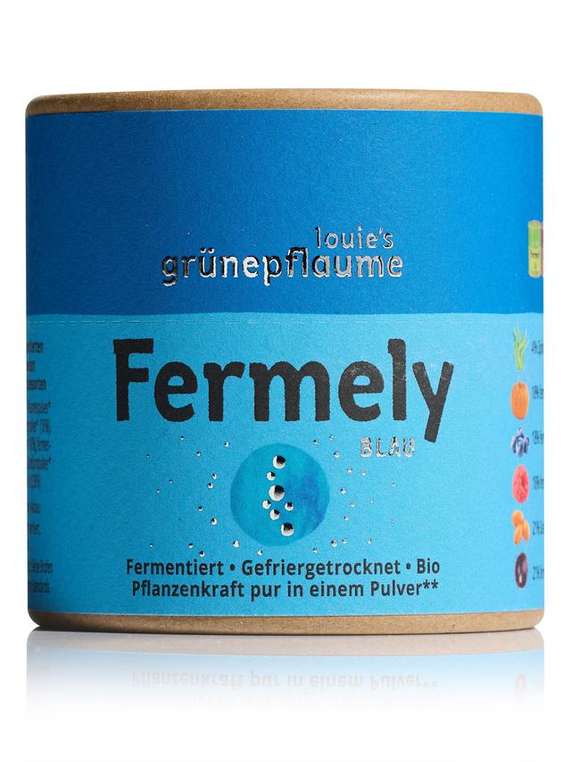 Produktbild von louie's grünepflaume Bio-Pulver-Set "Fermely" auf Basis fermentierter & gefriergetrockneter Obst-, Gemüse- und Pflanzenzutaten, 7x 70 g