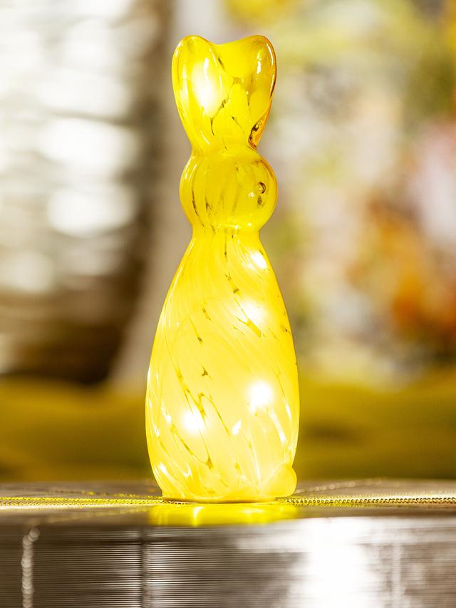 Produktbild von Osterdeko Glashase "VISO" mit LED Beleuchtung, 15 Micro LEDs