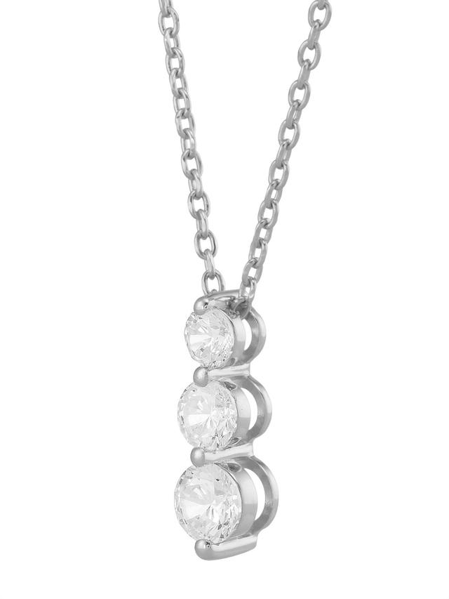 Produktbild von Halskette mit Diamant-Anhänger, Rund, LG, Silber 925