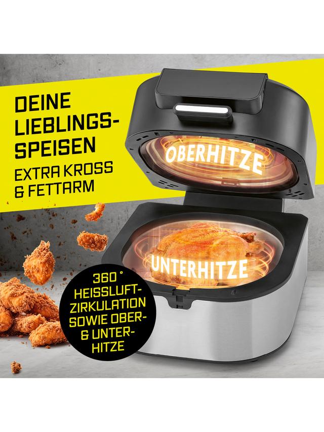 Produktbild von GOURMETmaxx Heißluftfritteuse "FryBBQ" und Indoor Grill, 2-in-1, 2000 W