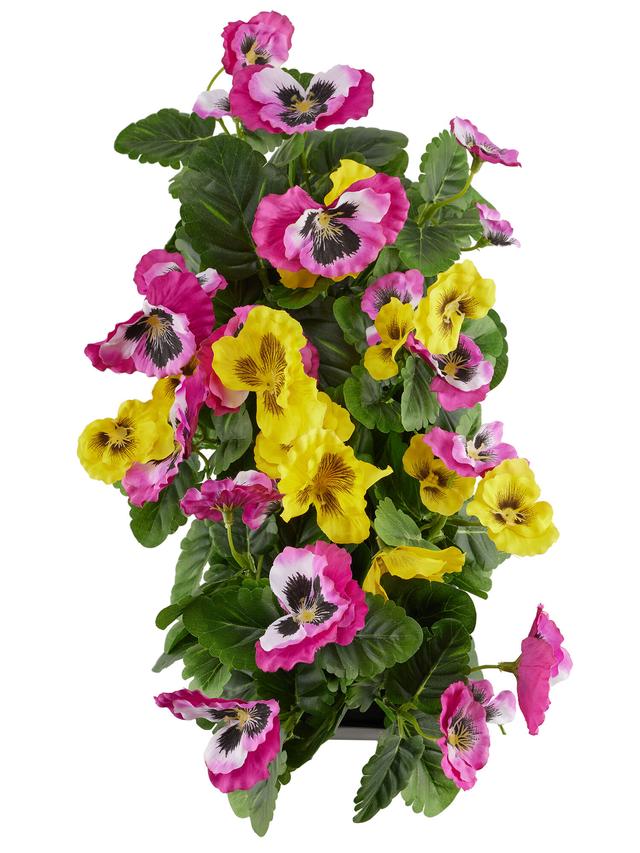 Produktbild von Kunstblumen Stiefmütterchen im Kasten, 28 cm