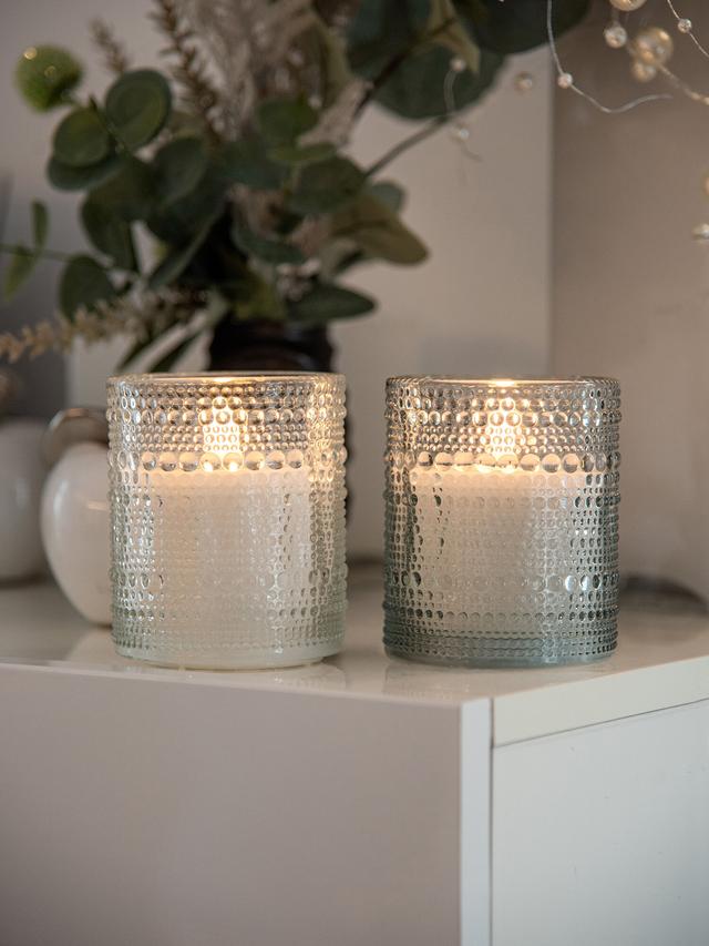 Produktbild von 3D LED-Windlicht "Perla" realistischer Flammeneffekt, 2er-Set