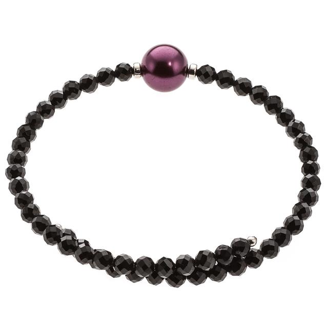 Produktbild von Wickel-Armband,1 Muschelkernperle, Black Spinell, ca. 25 ct.