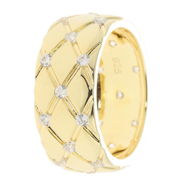 Produktbild von Band-Ring "Brilliant Honeycombs" 24 Zirkonia