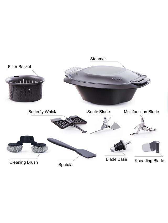 Produktbild von LifenaXX Multifunktionaler Küchenprofi "LX-050" zum Kochen, Mixen, Dampfgaren, Kneten und mehr, 4,7 l