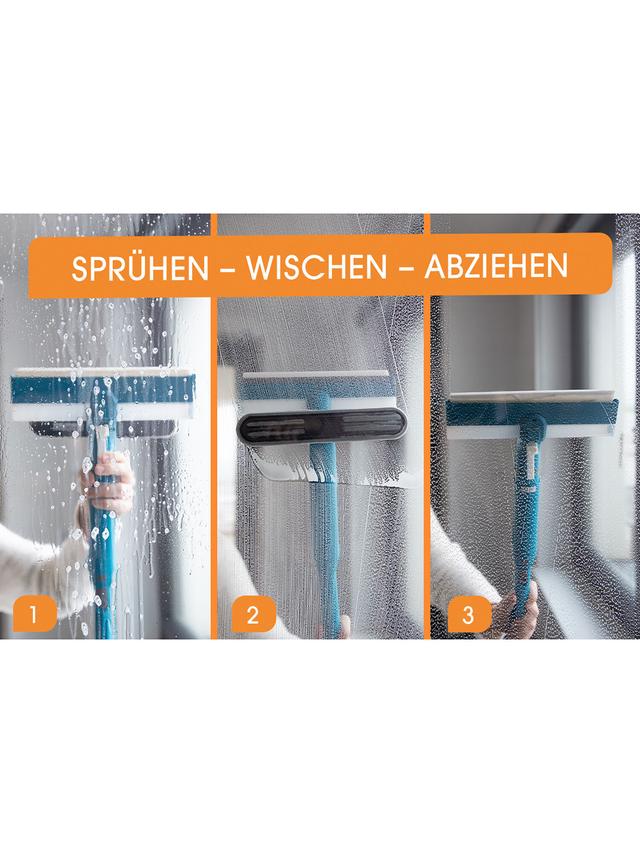 Produktbild von 3-in-1 Fensterputzer-Set "Fensterfreund" mit Sprühfunktion, Reinigungspad & Abzieher