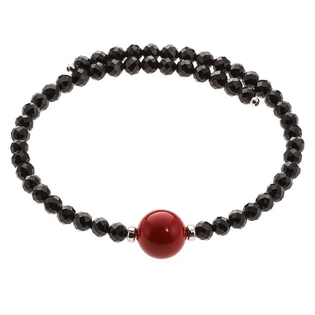 Produktbild von Wickel-Armband,1 Muschelkernperle, Black Spinell, ca. 25 ct.