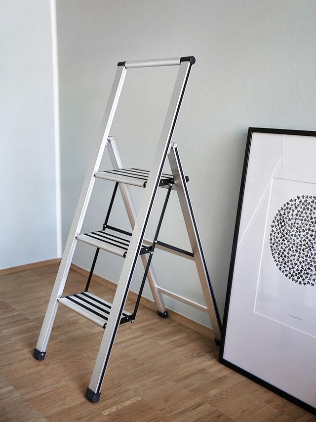 Produktbild von Trittleiter aus Aluminium, klappbar, 3 XXL-Stufen