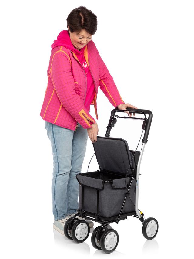 Produktbild von Rollator "Carry move" mit Einkaufstasche und Sitz, faltbar, 29 l