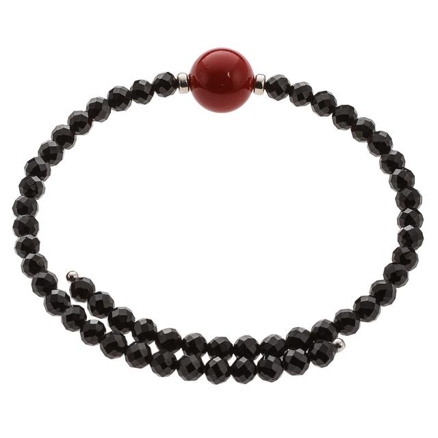 Produktbild von Wickel-Armband,1 Muschelkernperle, Black Spinell, ca. 25 ct.