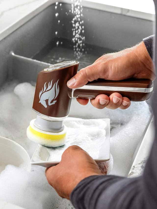 Produktbild von Horsepower Elektrische Reinigungsbürste "Scrubber" mit 5 Aufsätzen, akkubetrieben, rotierender Bürste, 350 U/min