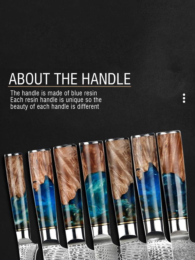 Produktbild von Damast Kochmesser "Mikkusu" inklusive Klingenschutz für dauerhafte Schärfe, 37,5 cm