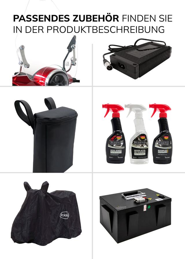 Produktbild von E-Quad " Theo 15 Premium" mit Straßenzulassung, ohne Führerschein & Helmpflicht, Lithium Batterie, herausnehmbarer Akku, 90 km Reichweite, bis zu 15 km/h, 1000 W