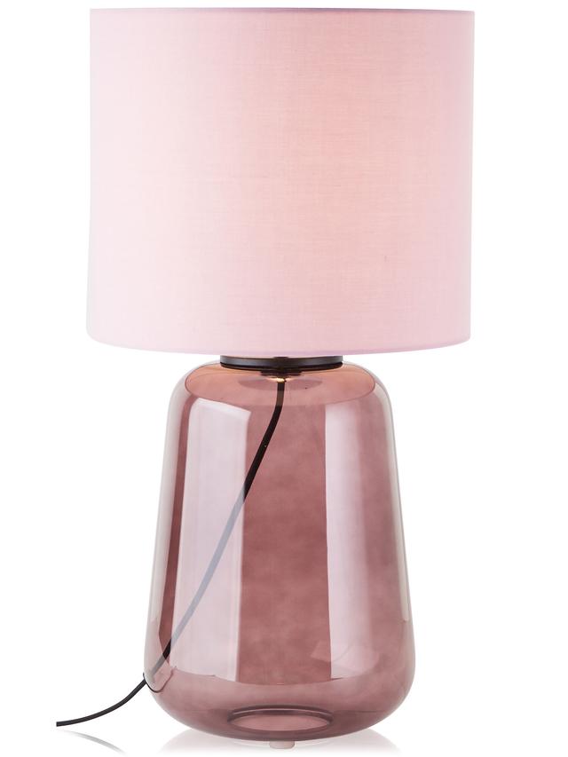 Produktbild von Tischlampe "Leonore" mit Glasfuß & Textilschirm, 56,5 cm