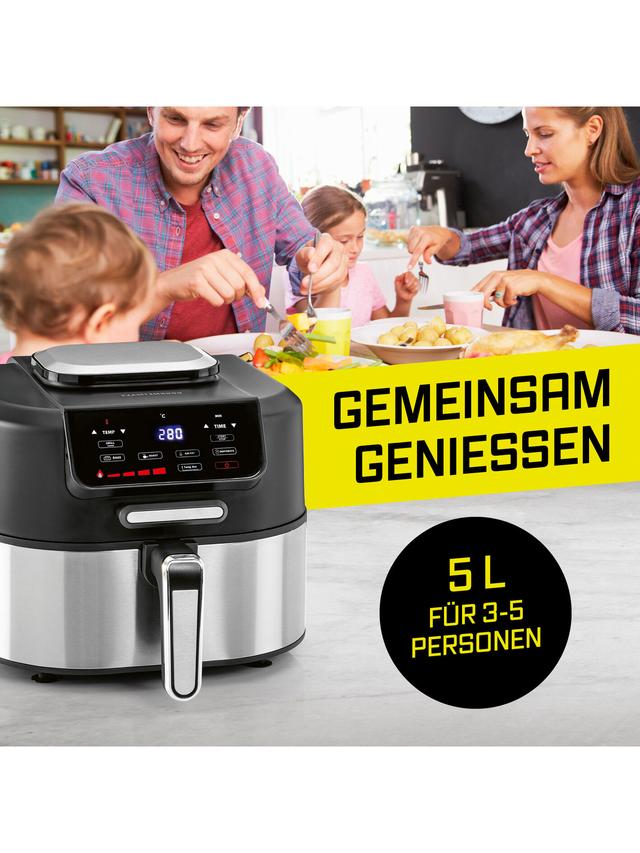 Produktbild von GOURMETmaxx Heißluftfritteuse "FryBBQ" und Indoor Grill, 2-in-1, 2000 W