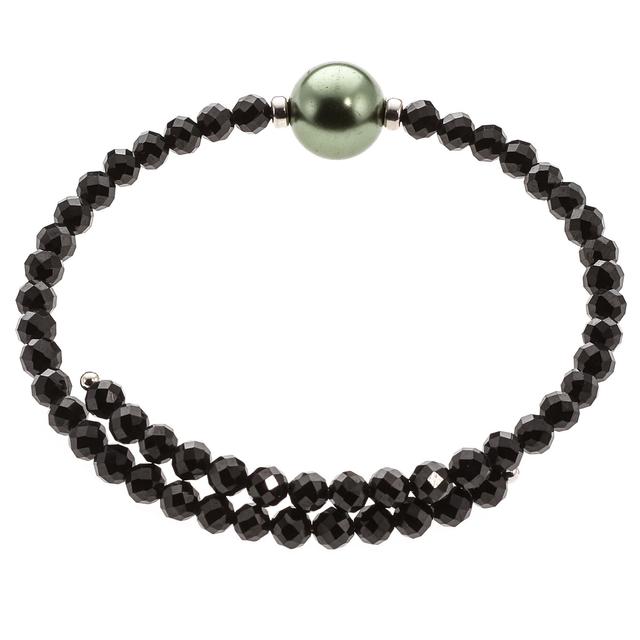 Produktbild von Wickel-Armband,1 Muschelkernperle, Black Spinell, ca. 25 ct.