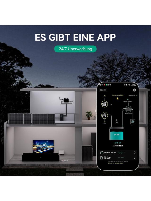 Produktbild von All-In-One Balkonkraftwerk Set, inkl. Speicher, 830 W/800 W